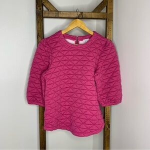 VOY Pink Quilted Long Sleeve Top Size S